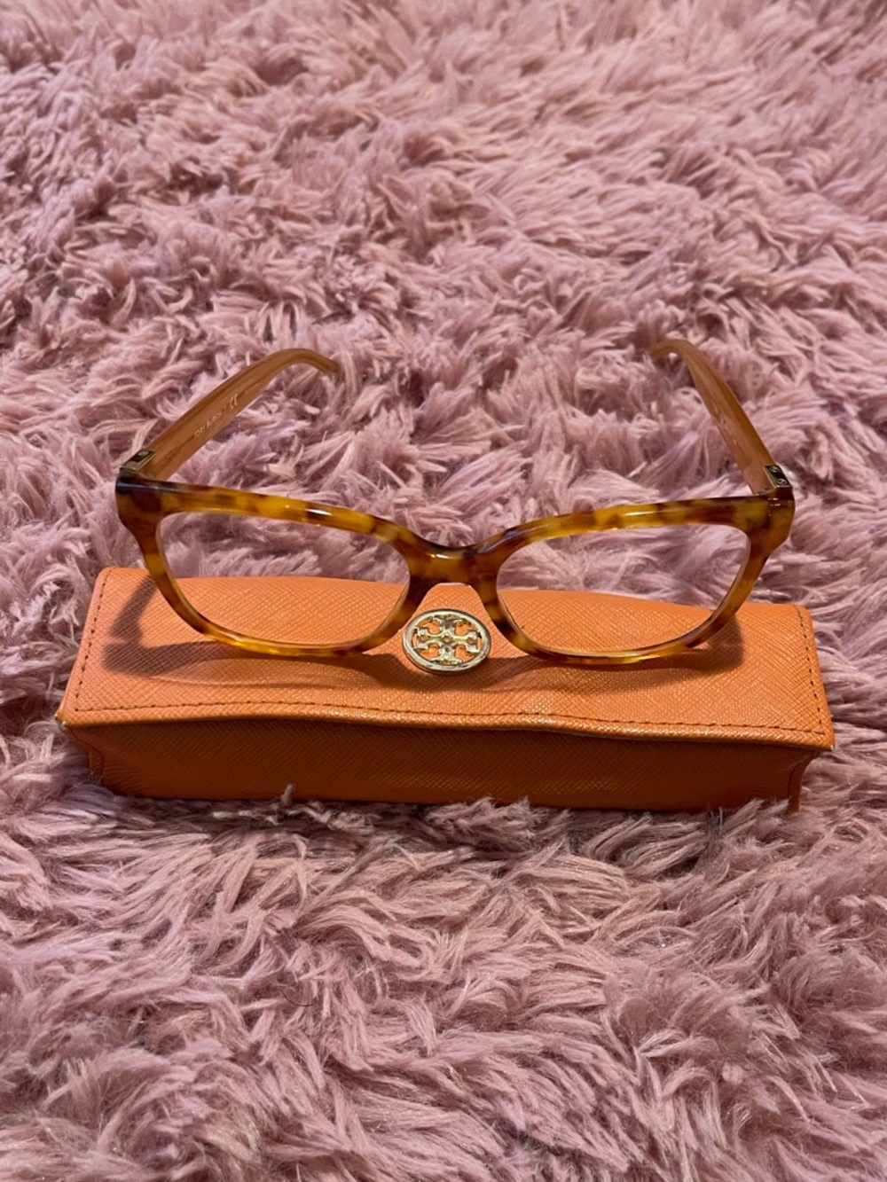 Tory Burch Orange Case with Tortoiseshell Glasses - Picture 2 of 5